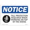 Signmission OSHA Sign, Fall Protection Required When With, 10in X 7in Rigid Plastic, 10" W, 7" H, Landscape OS-NS-P-710-L-12471 - alternate 1